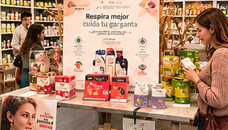 Clienta en la isla de promoción de la campaña del mes