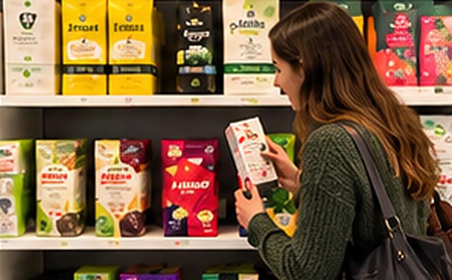 Clienta eligiendo alimentación saludable